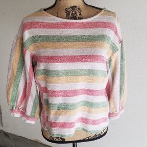 💗2x HOST PICK!💗 Anthro stripe bubble sleeve top, M